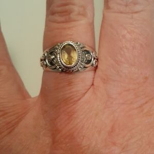🔥24HR FLASH SALS🔥Sterling Silver Ring with Citrine Stone